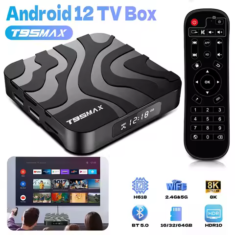 T95 MAX Allwinner H618 Smart TV Box Android 12 2.4G/5G Dual Wifi Quadcore 8GB16GB32GB64GB 8K Ultra HD Media Player Set Top Box