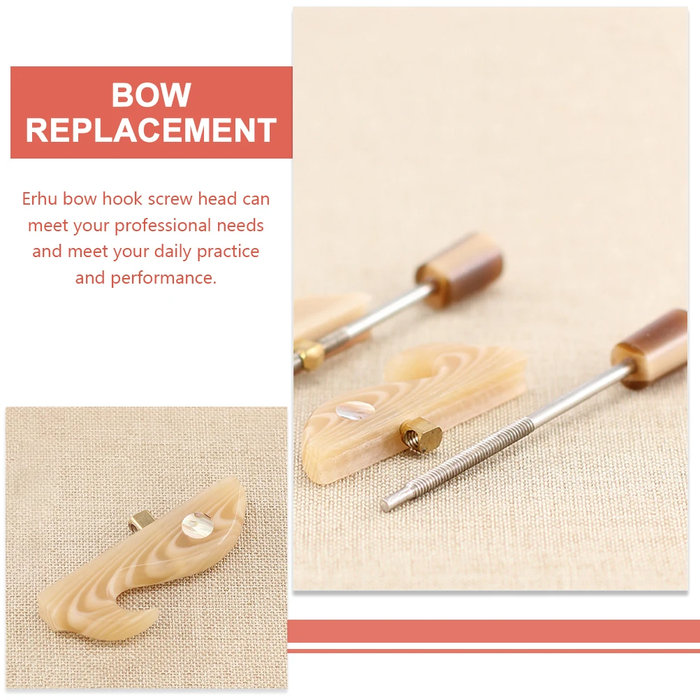 

Erhu Replacement Accessories for Erhu Bow Hook Screw Head Instrument Repair Kit Musicians Beginner Supplies