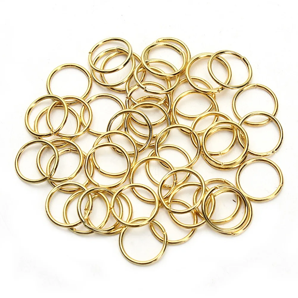 1450Pcs Round Diameter 2-10mm Hoops Earring Wires Connectors Closed Rings for DIY Jewelry Making Accessories - Golden