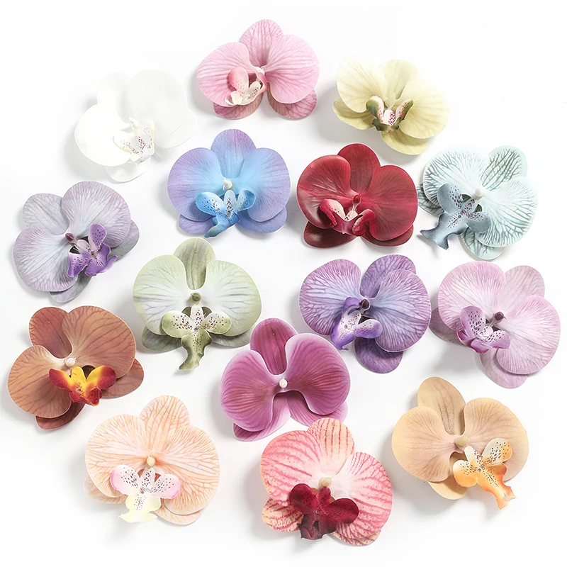 

Hot Selling 2/5/10Pcs Butterfly Orchid Artificial Flowers for Home Room Wedding Bridal Accessories Headwear Hair Clips Diy Gift