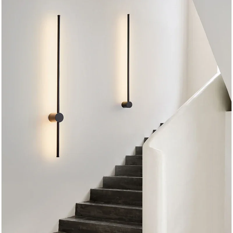 Nordic Art Design Minimalist Long Line Wall Lamps Modern Simple Living Room Room DecorationLuxury Hotel High-end Wall Lamp