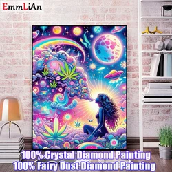 Diy Crystal Diamond Embroidery Kit Portrait Girl Full Fairy Dust Diamond Painting Cartoon Fantasy Art Home Decor Handmade Gift