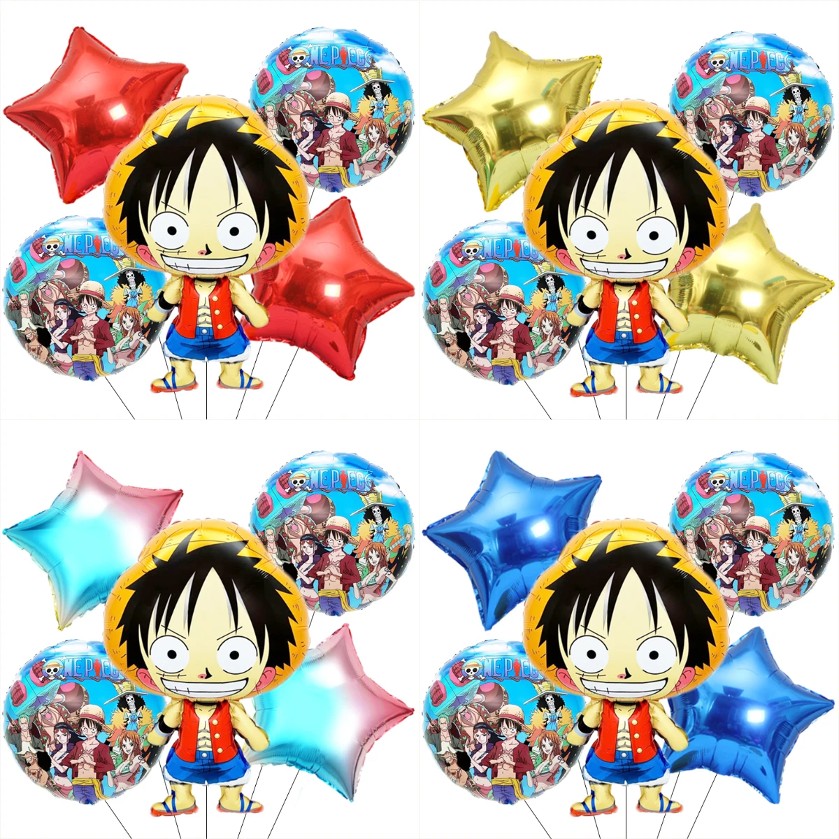 5 teile/satz Ein Stück Geburtstag Luftballons Set Ballon Anzug Luffy Folie Ballon Geburtstag Partei Liefert Dekorative Werkzeug Baby Dusche Geschenk
