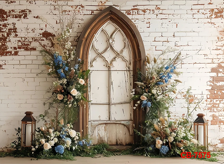 خلفية التصوير الفوتوغرافي الربيع الملونة البيض سياج حديقة الزهور الاطفال Portrai الديكور خلفية استوديو الصور