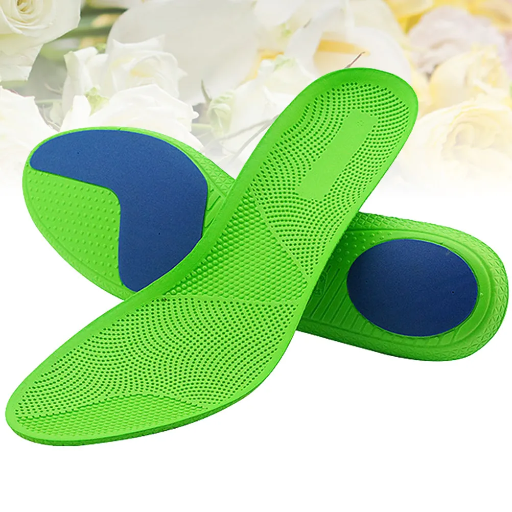 1Pair High-Elastic Eva Massage Insoles with Shock Absorption Side-to-Side Stability Foot Care Insoles for Athletes and Daily