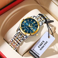 POEDAGAR, reloj de pulsera de lujo para mujer, resistente al agua, luminoso, fecha, semana, relojes para mujer, vestido elegante de acero inoxidable, reloj de cuarzo para mujer