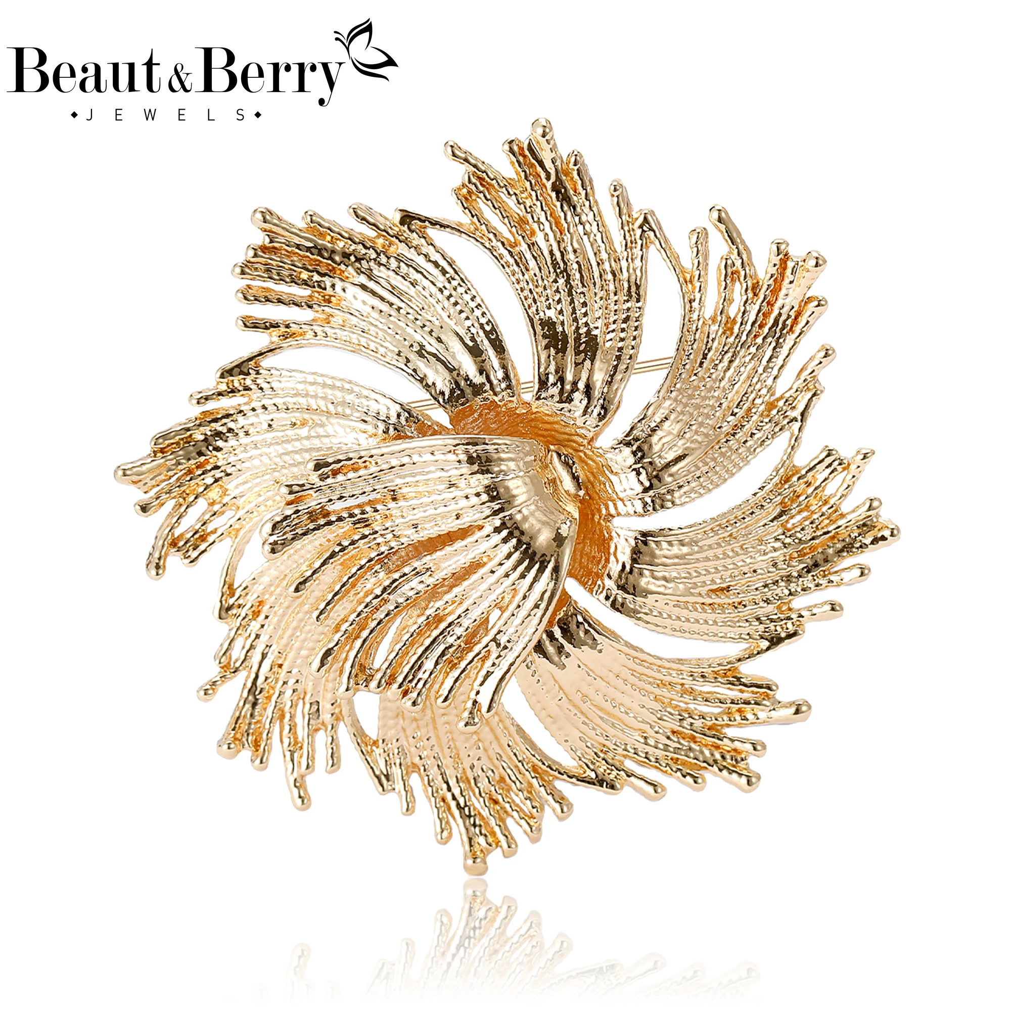 Beaut&Berry Trendy Glossy Firework Brooches for Women Unisex Creative Pins Casual Party Jewelry Accessories Gifts Decoration