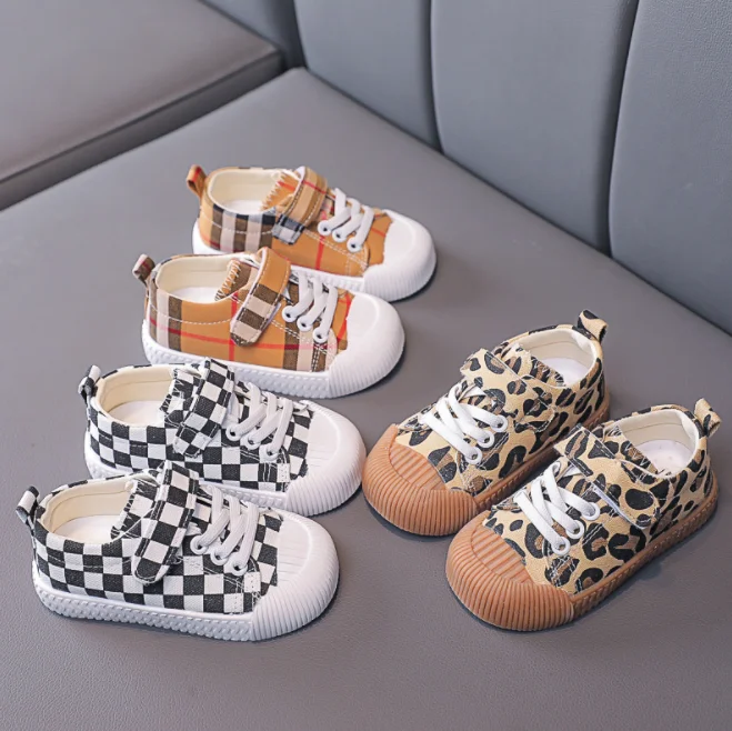 Toddler Girl Sneakers Boy Shoes Kids leopard print Canvas Shoes Casual Classic Flats Children Shoes for Student