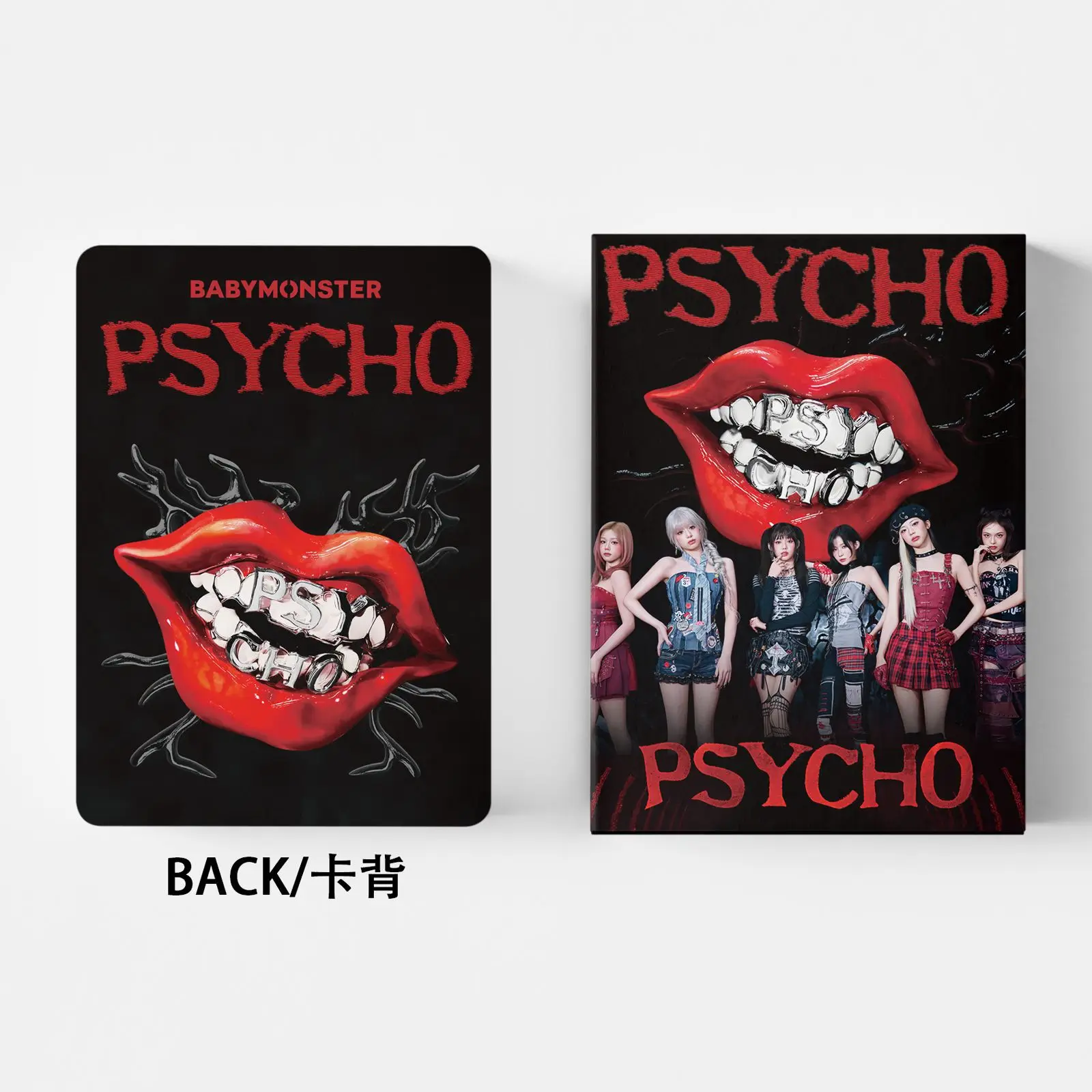55개 베이비몬스터 신상 앨범 PSYCHO 로모 카드 WE GO UP HD 인쇄 포토카드 루카 아현 아사 치키타 파리타 팬 선물