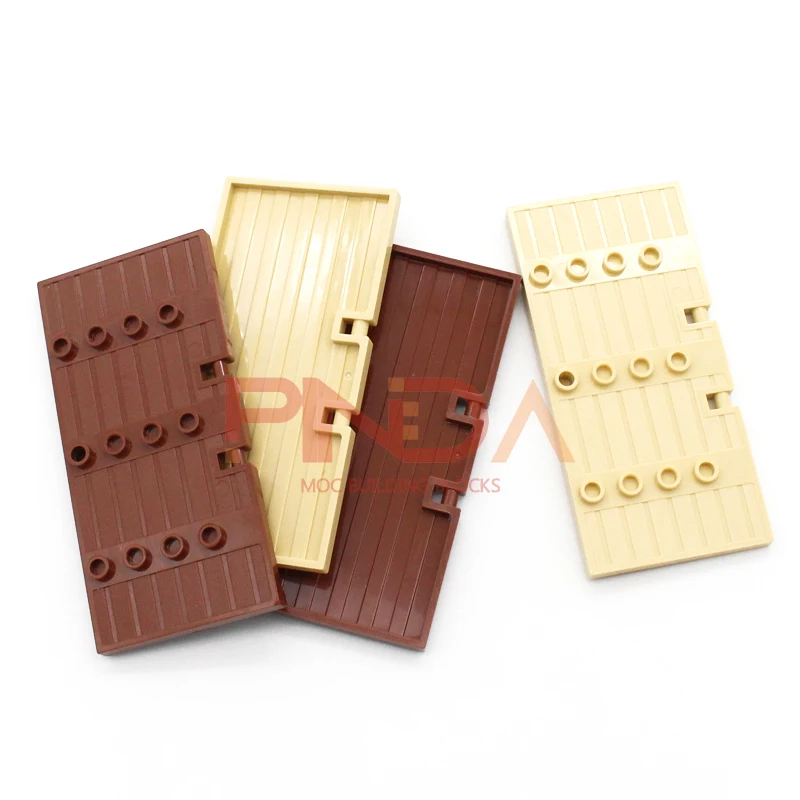 4 قطعة MOC لغز الجسيمات 87601 نصف ورقة بوابة خشبية كبيرة اللبنات بوابة خشبية ، القلعة القديمة ، برج القلعة ، بوابة المدينة