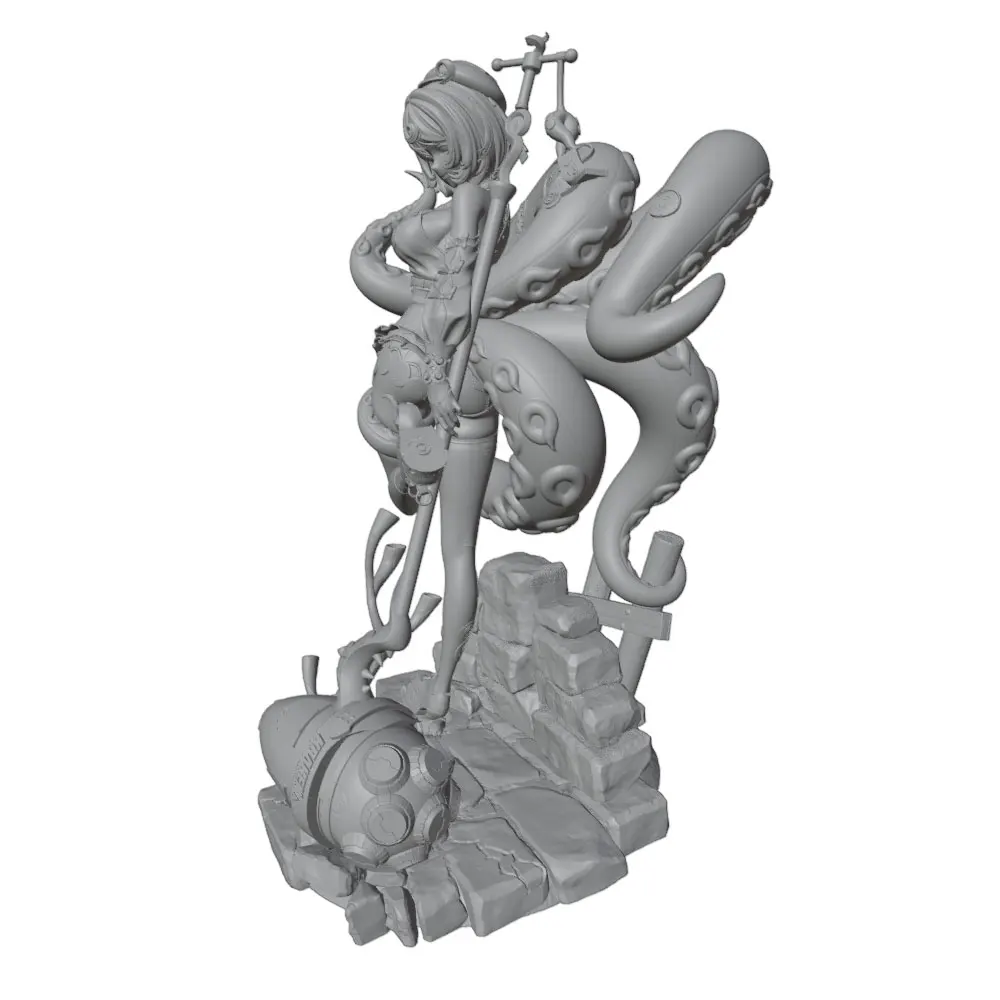 Figura de anime GK 1/24 - Miniatura 3D gris, sin montar ni pintar - imagen 5
