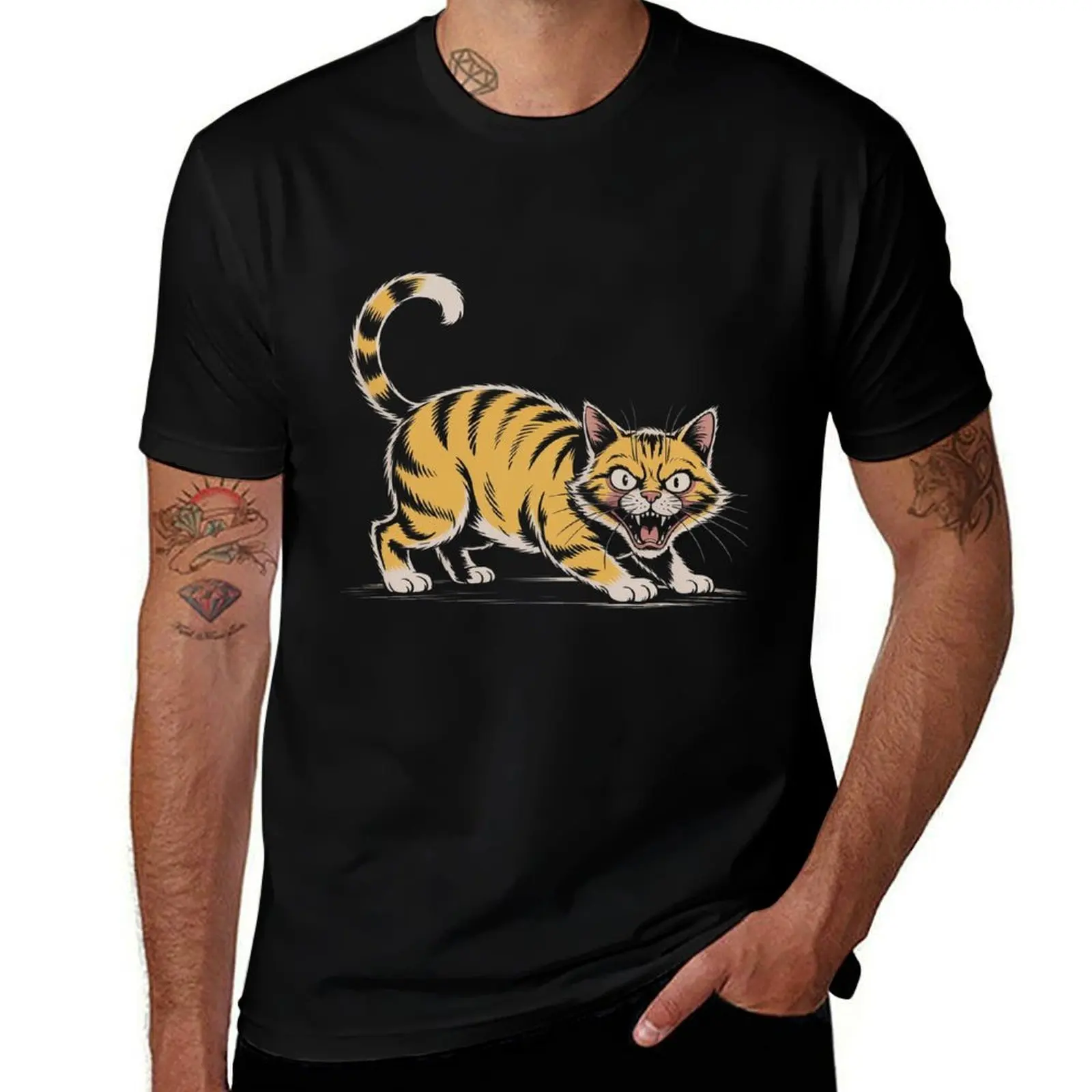 

Horrible Japanese Cat T-Shirt croswit shirt man boys whites Blouse funny meme t-shirts anime shirts men