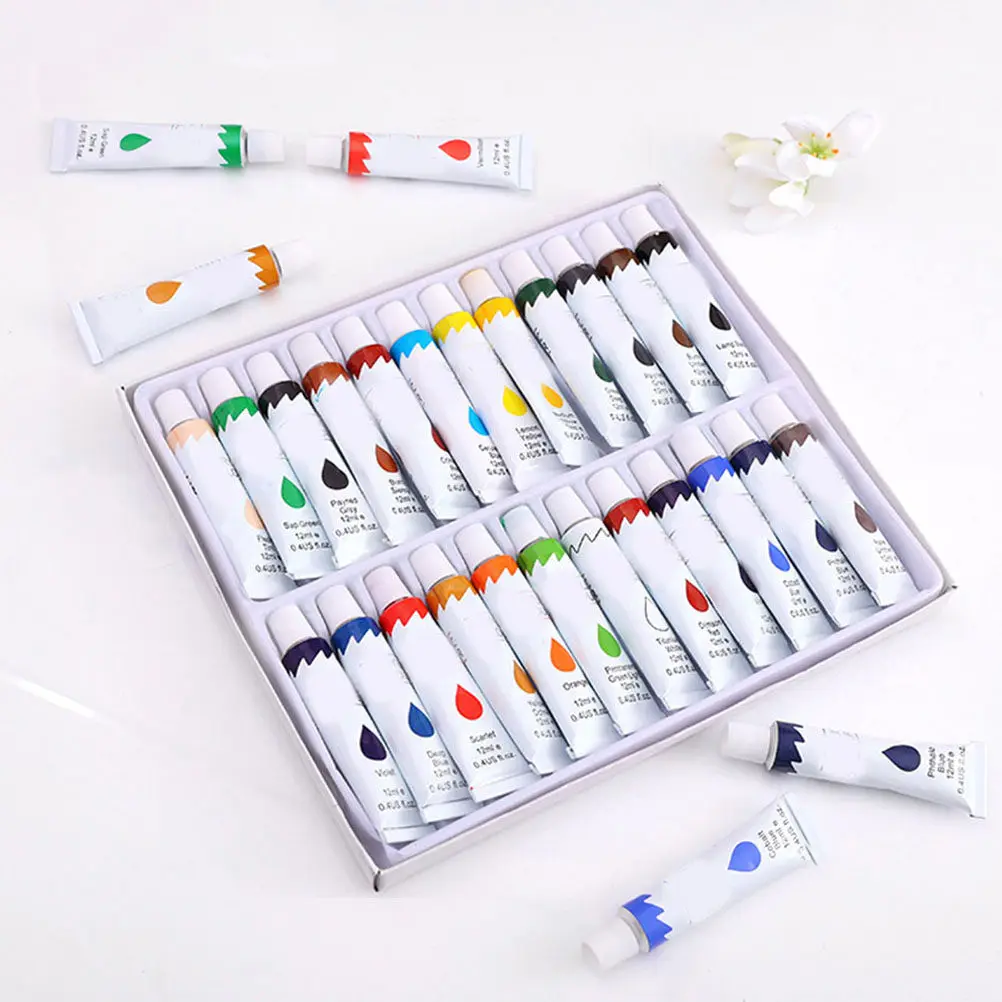 1Set Beginner Acrylic Paint Set High Quality Lightweight Portable Pigment for Drawing Painting Crafts Students Art Lovers