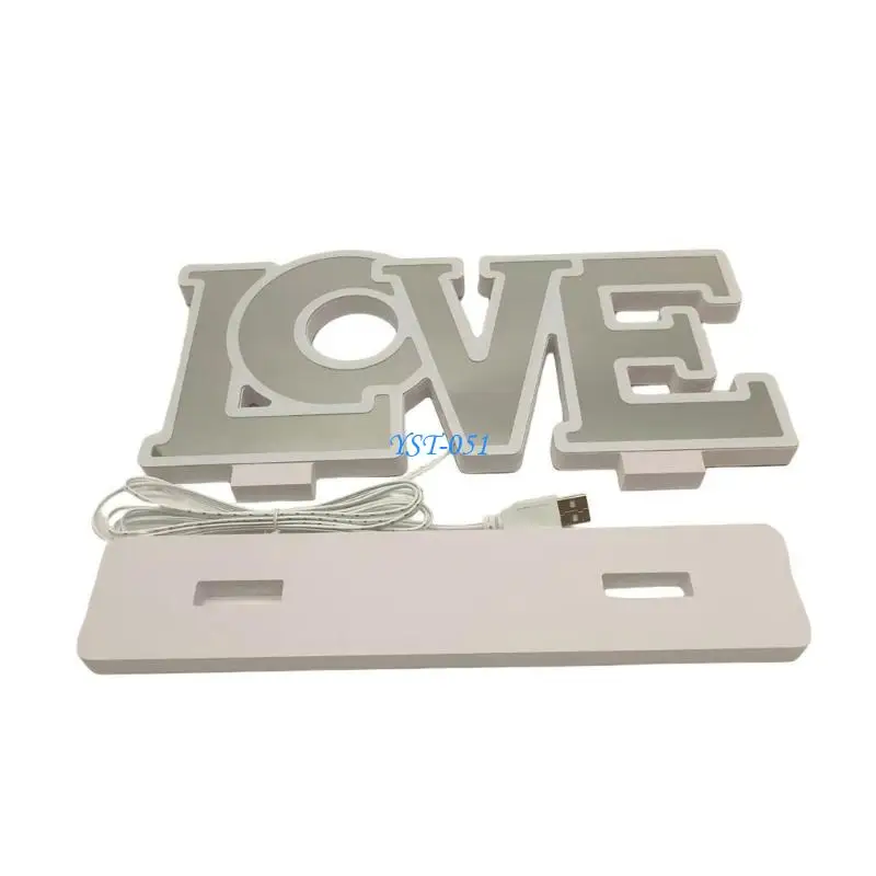 

E15A LED Light Home Decor Lamp LOVE Letter PVC Texture Perfect for Celebration