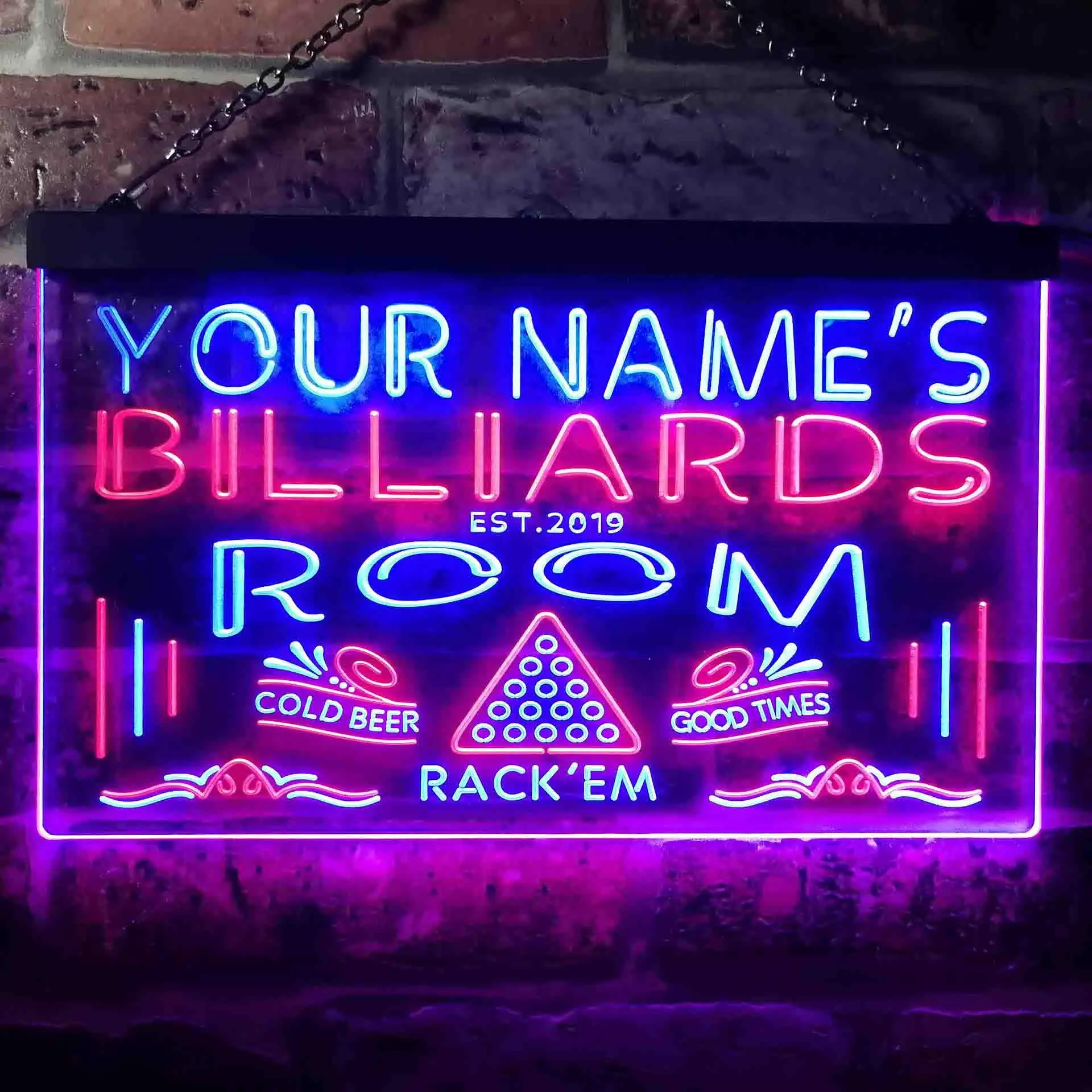 Personalized Billiards Room Dual Color Led Neon Sign st6-pj1-tm