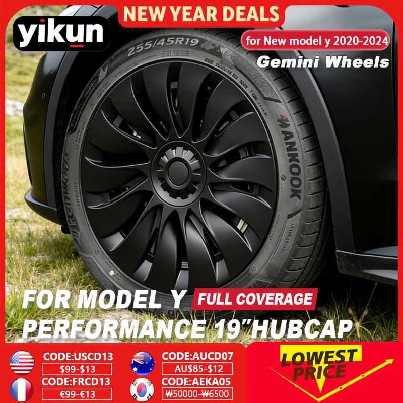 

4PCS Wheel Cover for Tesla Model Y 19 Inch Performance Automobile Replacemen Hub cap Full Rim Cover Car Accessories 2018-2024