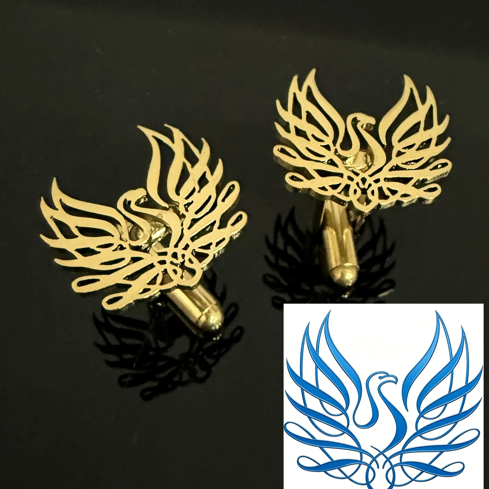 Custom Cufflink Tie Set Bar Personalized Logo Phoenix Lapel Pin Groomsmen Wedding Business Suit Accessories for Men Formal Wear view 5