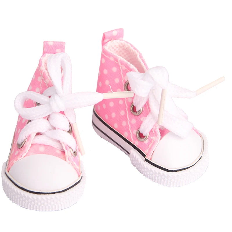 5cm Toile Chaussures Pour EXO Nancy Poupée Dot Mini Toile Chaussures Sneakers Pour 14 Pouces Américain et DIY Coton Russie Fille Poupée Meilleur Cadeau Jouet