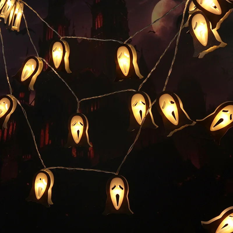 Halloween LED Lights Indoor Colourful Light Pumpkin Ghost Decoration String Lamp For Part Bedroom Living Room Window Kitchen Bar