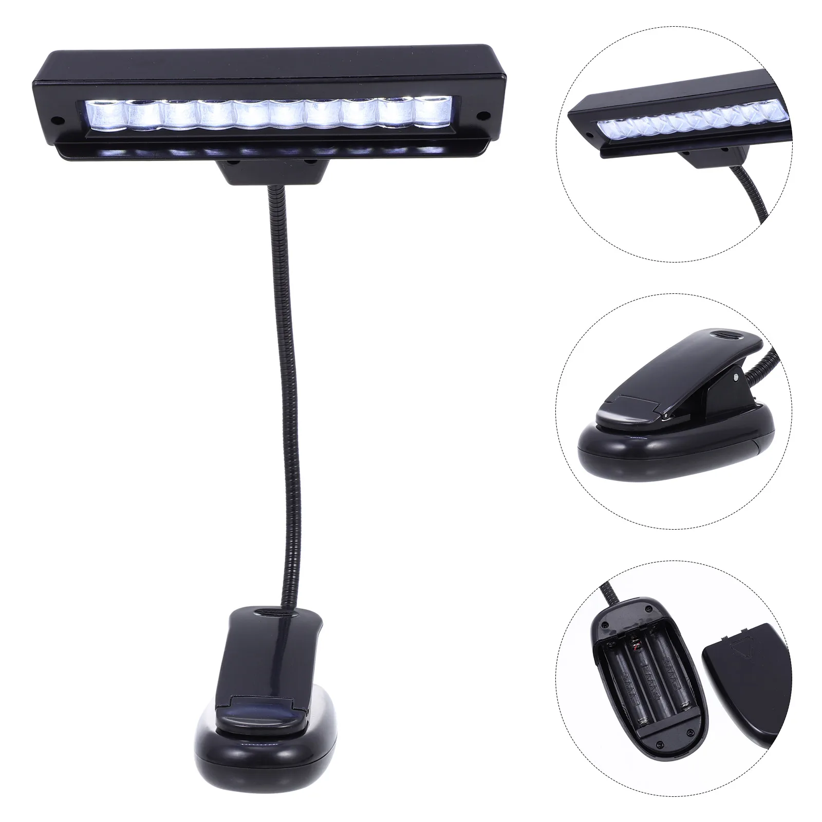 

LED Desk Lamp for Music Stand Adjustable Light Pole Study Reading Bedroom Table Light Plastic Case Metal Rod Energy Saving Long