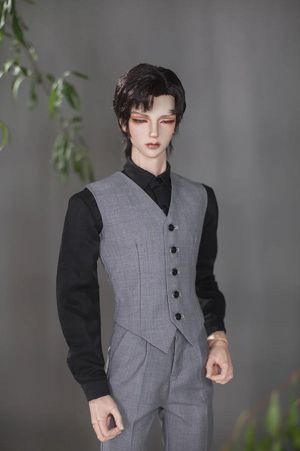 D04-B110 children handmade toy SD17 70/68 73 ID75 YC76 80 uncle BJD Doll clothes grey versatile basic vest suit pants