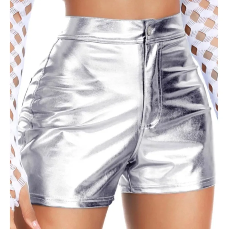 Women's Solid Leather Shorts High Waist Sexy Legging Shorts Casual Faux Leather Shorts Spicy Girl Night Club Party Sexy Clothing