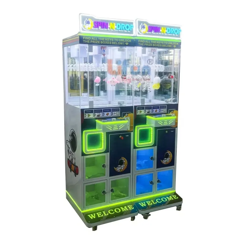 

Lifun Factory Coin Operated Clip Claw Machine Брелок Плюшевая игрушка Кукла Пользовательский мини-клип Подарочный торговый автомат с призовым шкафчиком