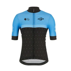 SANDAR Team 2025 Men Summer Short Sleeve Cycling Jersey Set MTB Maillot Ropa Ciclismo Bicycle Wear Breathable Cycling Clothing
