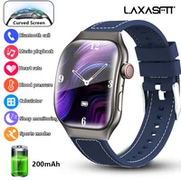 LAXASFIT, nuevo reloj inteligente con pantalla curva para mujer, pantalla táctil HD AMOLED de 2,01 pulgadas, Bluetooth 5,3, llamada de voz, reloj inteligente deportivo para hombre