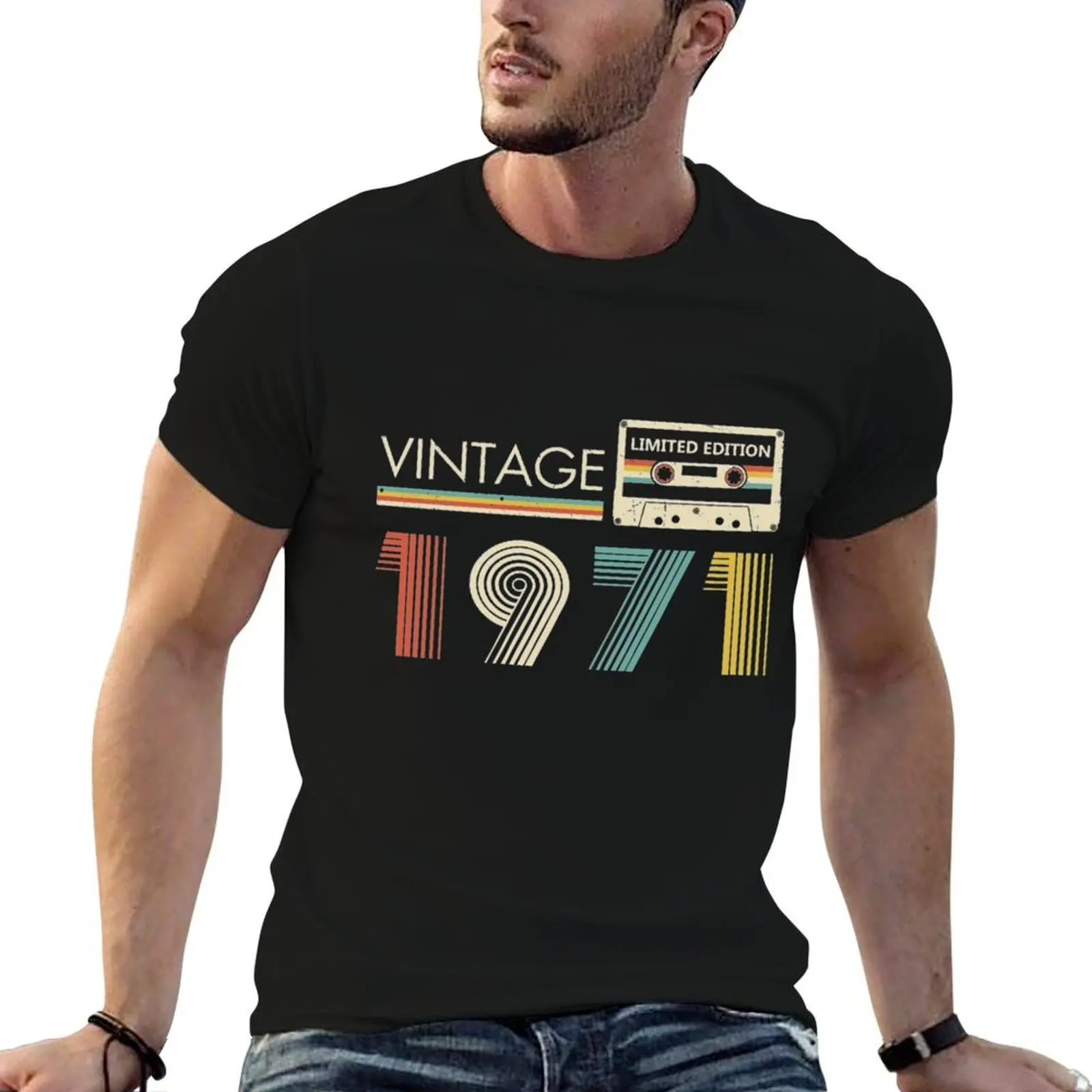 

Vintage 1971 Limited Edition Cassette T-Shirt funny t shirts cotton t shirts for man cotton T-Shirt