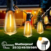 Shatterproof Solar Hanging Lights for Patio Digital Display Waterproof Solar String Light ST38 DC24V Decorative Solar LED Lights