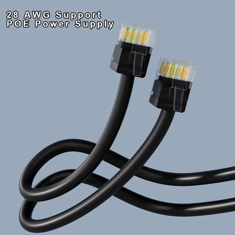 COMNEN Cat6A Ethernet Cable 1pcs Slim Short Cable RJ45 internet 10G Cat6 Patch Cord UTP Lan Cable for Ps5 Router Xbox Computer