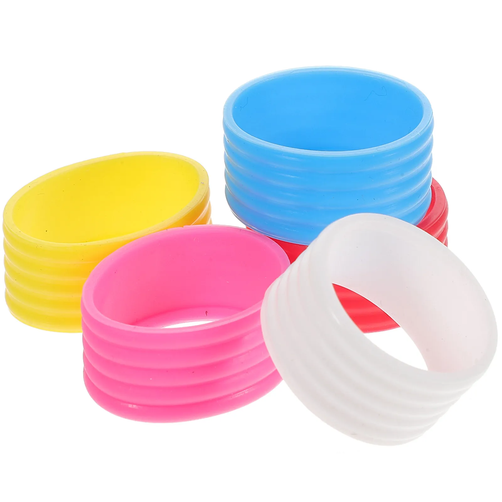 

5Pcs Absorbent Silicone Racket Grip Bands Sweatproof Tennis Squash Overgrip Tape Handle Wrap Red White Pink
