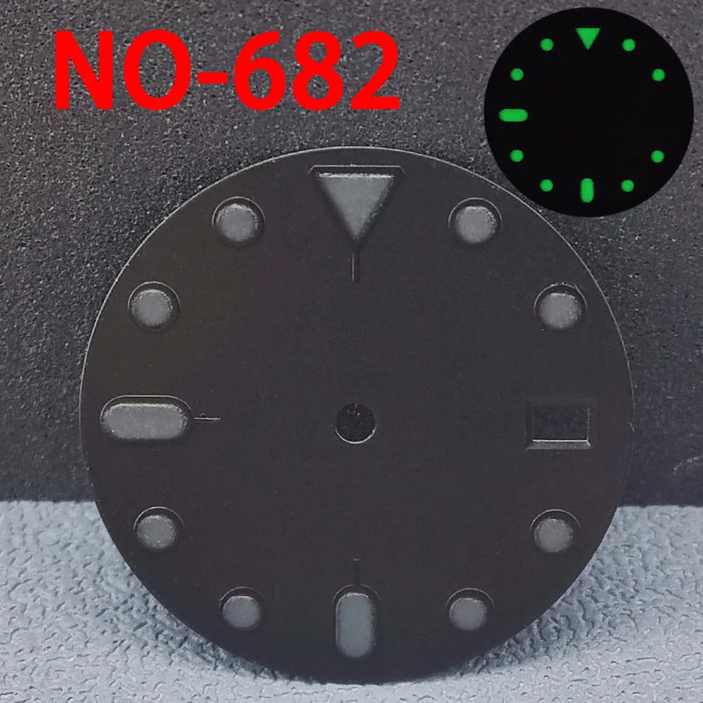 Quadrante NH35 nuovo quadrante luminoso calendario singolo/doppio quadrante diametro 28.5mm con supporto logo stampato al laser