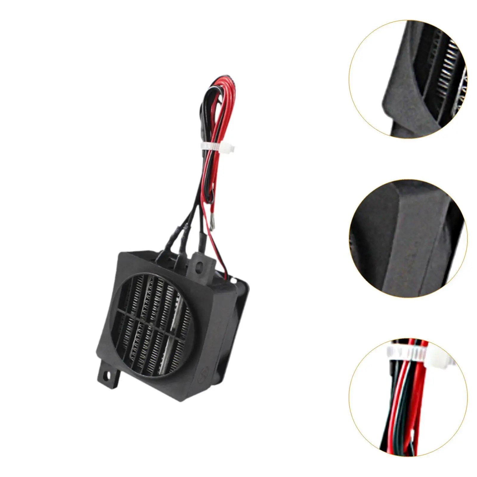 12V DC PTC Ceramic Fan Heater Compact Electric Space Warmer with Overheat Protection for Home Office Bedroom Camping Tent
