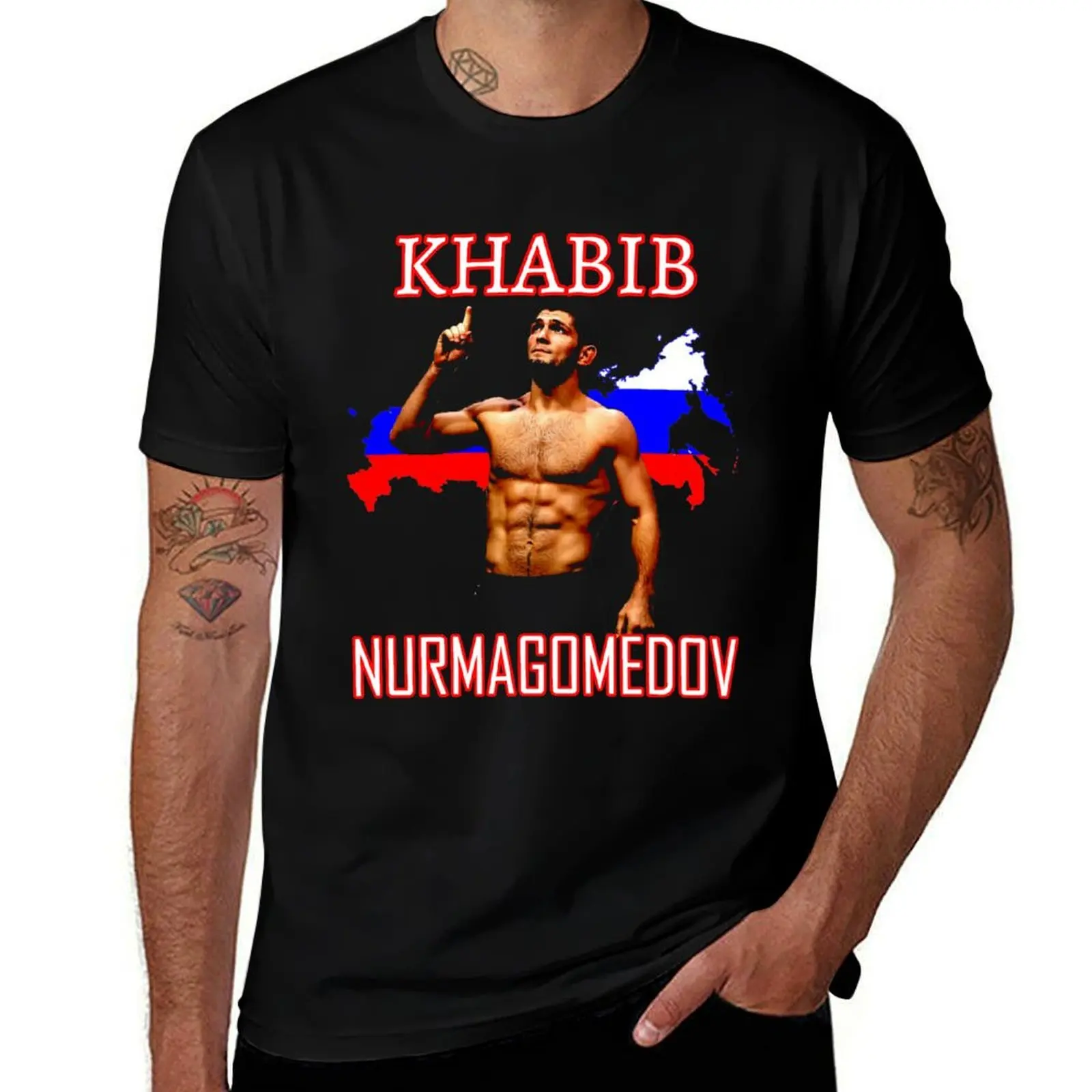 

Khabib Nurmagomedov The Eagle T-Shirt t shirt for man man t shirt luxury t shirt for man 100 percent cotton T-shirt