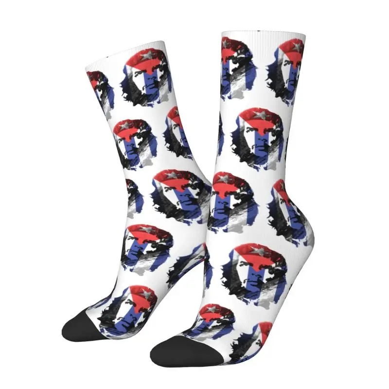 Che Guevara Cuba Flag Men's Crew Socks Unisex Cool Cuban Revolution Spring Summer Autumn Winter Dress Socks