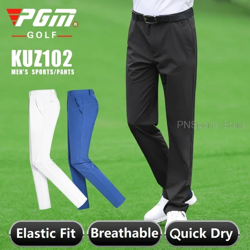 Pgm Summer Golf Men Trousers Clothing Casual Sports Pants Soft Stretch Quick Dry Golf Pants Male Tennis Baseball Wear 4 Colors