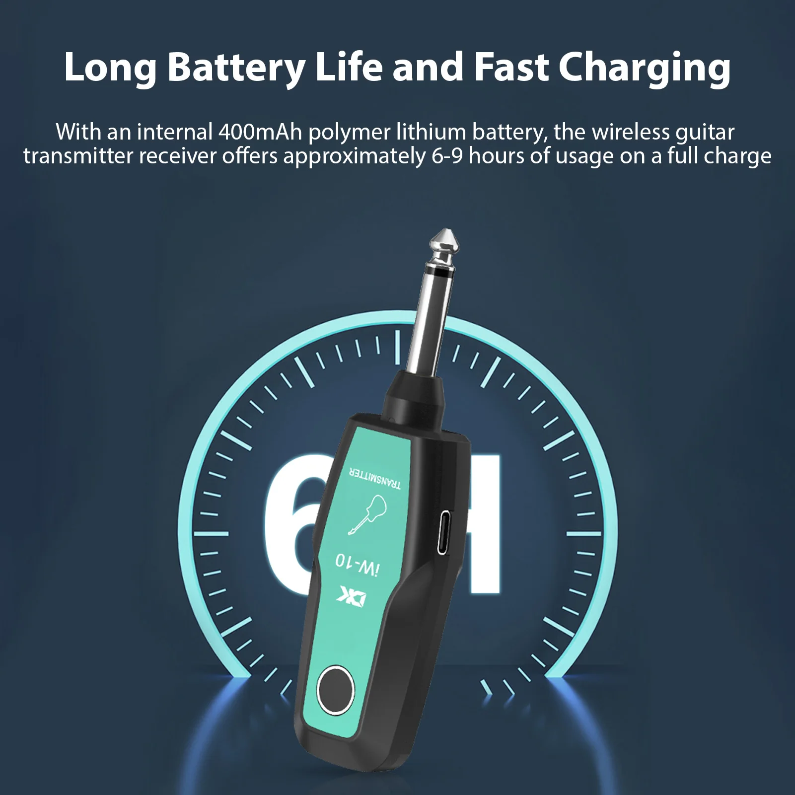 Bezprzewodowy system gitarowy DK 2.4G Zestaw nadajnika i odbiornika gitarowego z możliwością ładowania Transmisja w czasie rzeczywistym