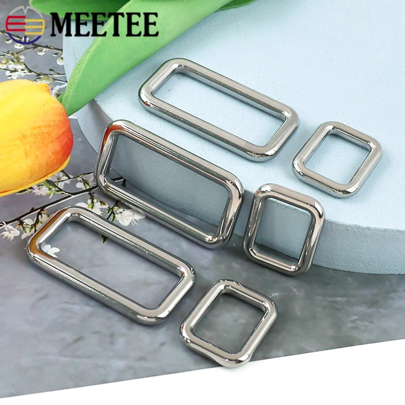 

5-20Pcs 20/25/32/38mm Stainless Steel Square Buckles O Ring Keychain Dog Collar Webbing Strap Backpack Carabiner Bag Accessories