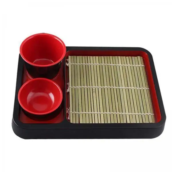 2x Soba Noodle Serving Dish with Drain Mat for Sushi And Appetizers