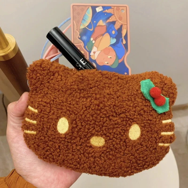 

Miniso Hello Kitty Y2k коричневые плюшевые сумки в японском стиле милые Аниме Мягкие сумки через плечо винтажные маленькие женские