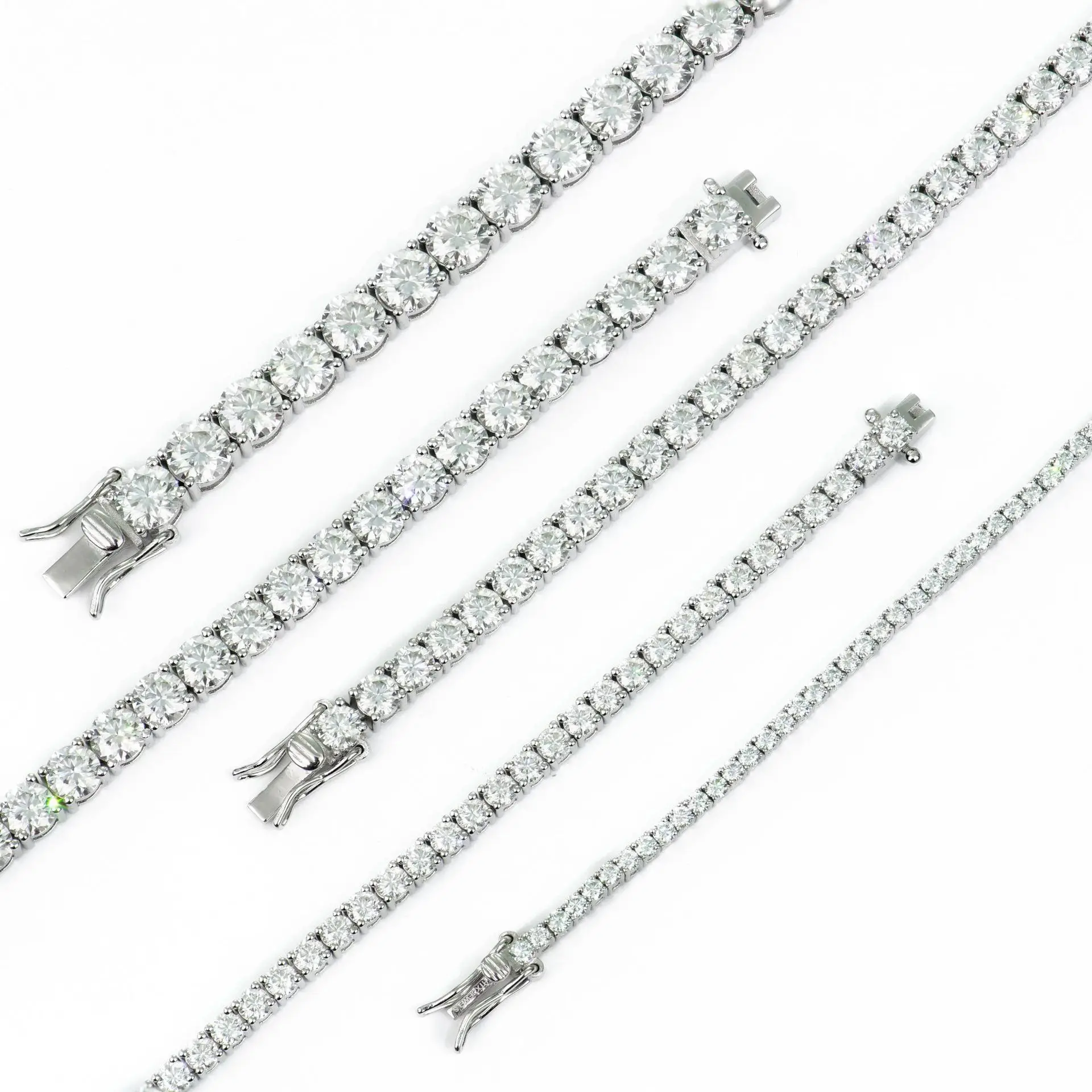 Certified GRA Moissanite Tennis Necklace 3/4/5/6mm Solid 925 Sterling Silver Diamond Tennis Necklaces for Women Man MS035