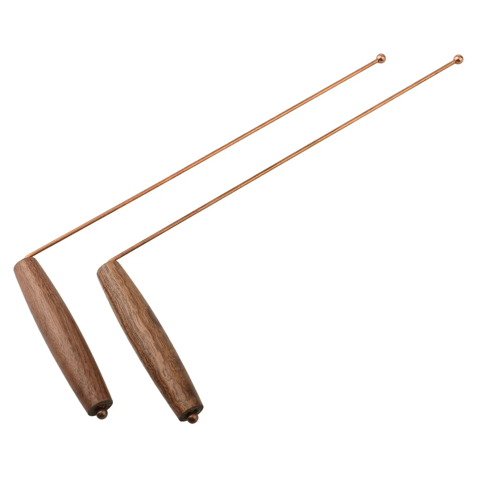 2X99.9% Pure Copper Copper Probe Rods Pure Copper Probe Rods For Divination Tools With Wooden Handle Tool Accessories Tools