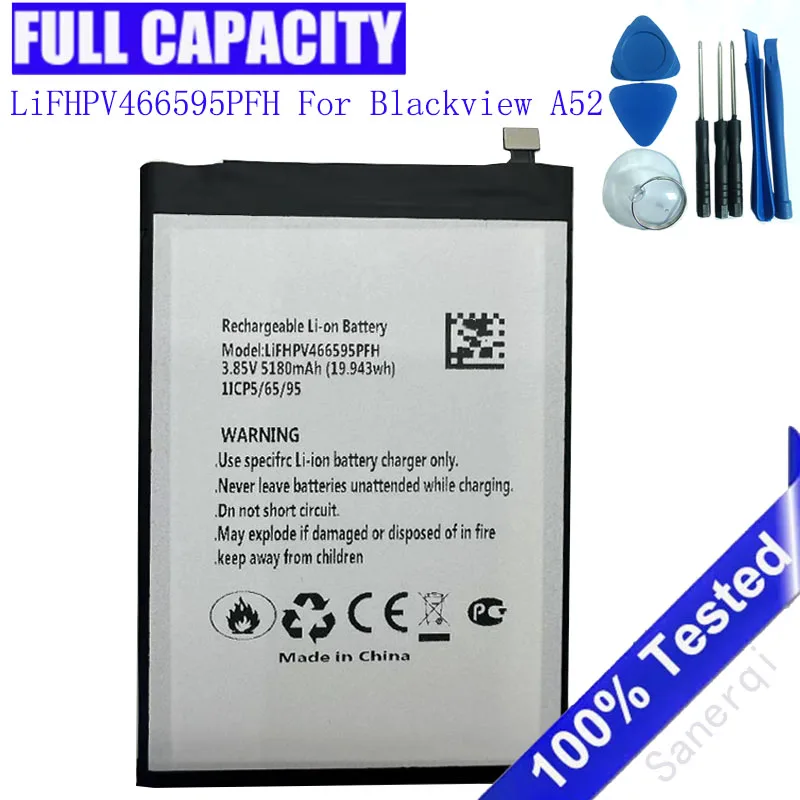 

5180 мАч LiFHPV466595PFH аккумулятор для телефона Blackview A52 аккумуляторы + инструменты