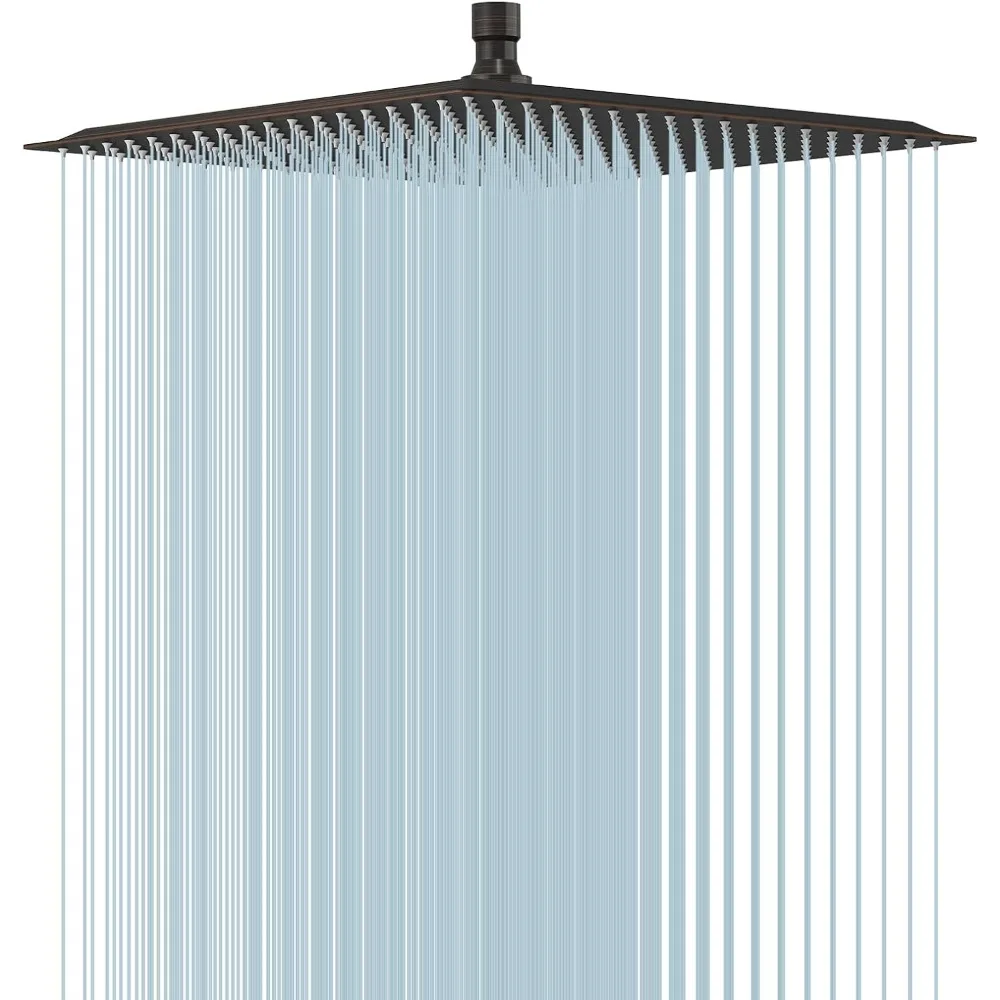

16-Inch High-Pressure Stainless Steel Rain Shower Head with Square Rainfall Design and Ultra Thin Waterfall Feature
