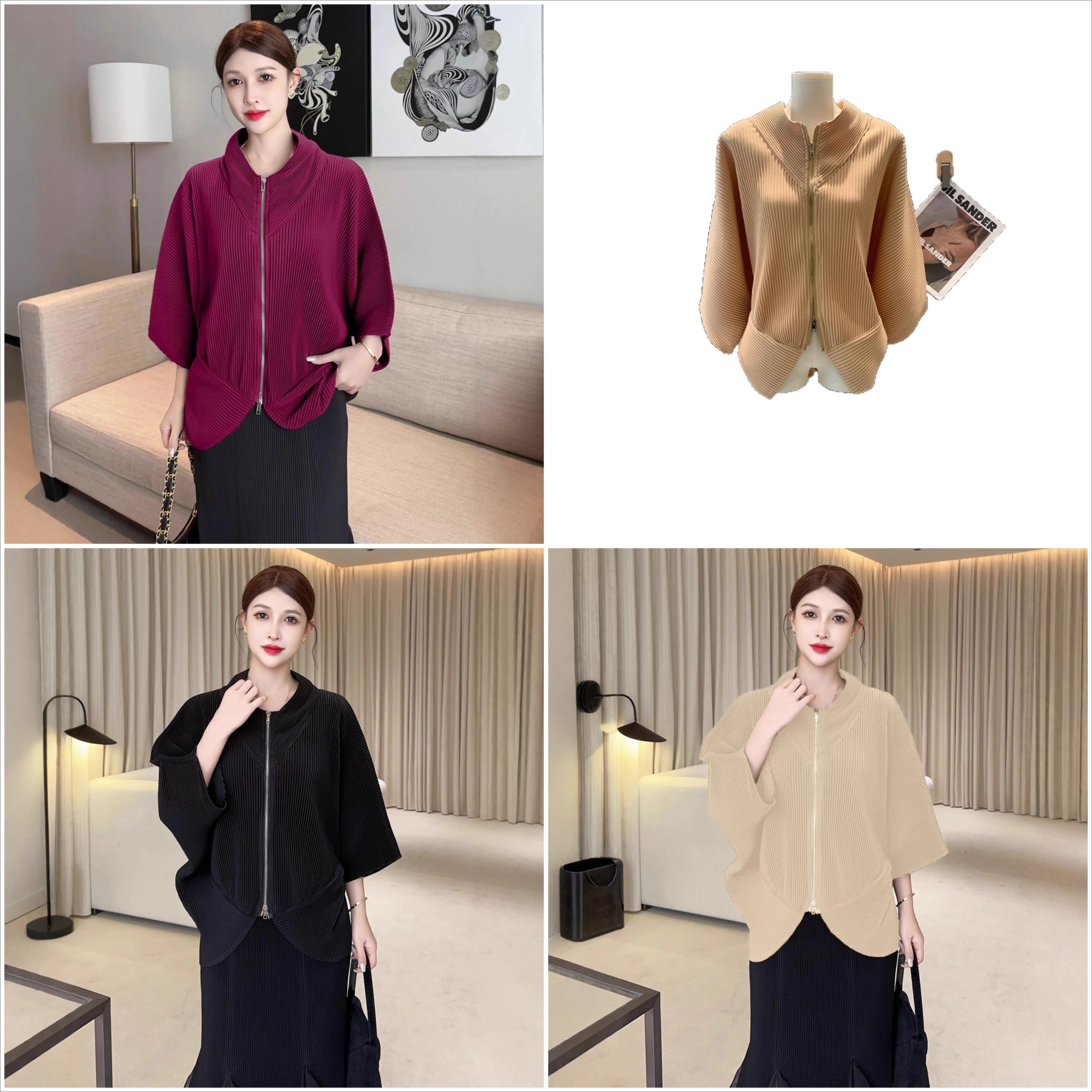 

Miyake Fold, осень/зима 20225, новое складное пальто, женское свободное пальто большого размера со складками, модный универсальный плиссированный топ на молнии неправильной формы