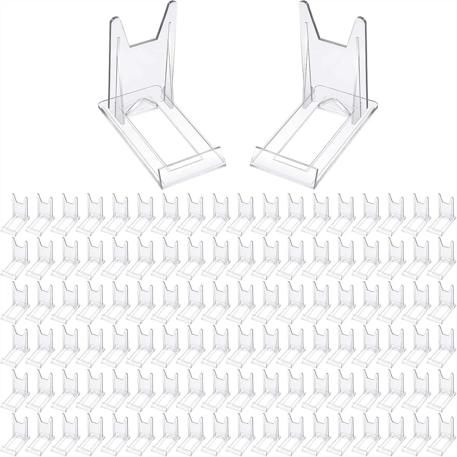 

10 Pcs Acrylic Plate Stands for Display, Clear Adjustable Easels for Home Office Party Decoration
