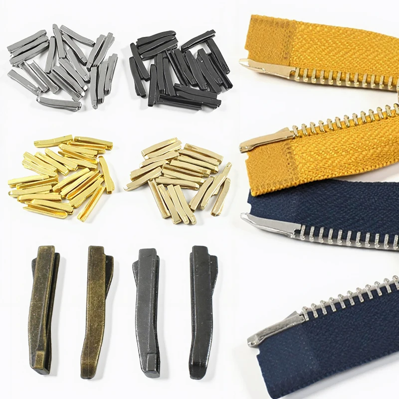 

10/20/30Sets Metal Zipper Plug Two-way Non-slip End Clip 3# 5# 8# 10# Sewing Double Slider Replacement DIY Supplies