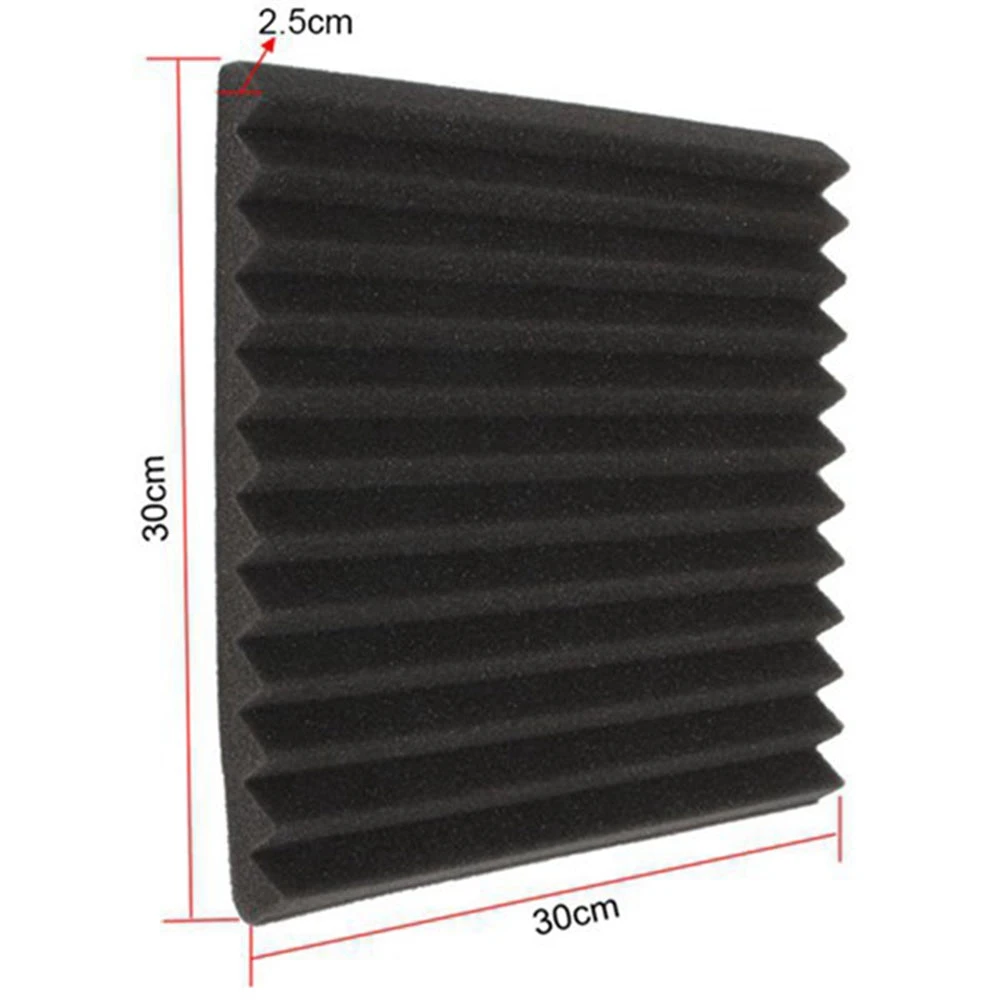 12 Pcs Acoustic Foam BoardStudio Wedge TileAcoustic Foam Soundproof Pyramid Studio Treatment Wall Panel 2.5X30X30cm